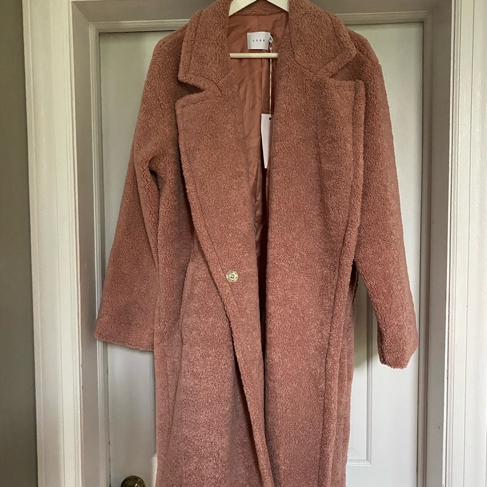 LUSH FAUX FUR TEDDY BEAR COAT - BRAND NEW